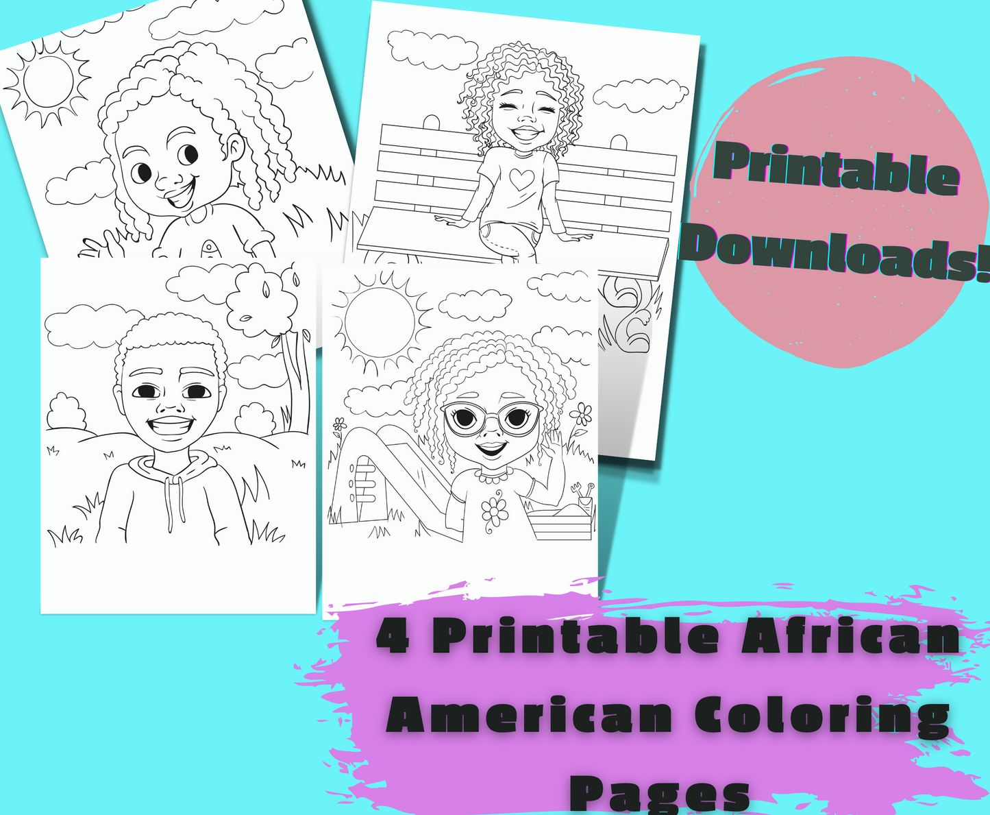 Self Reflection Coloring Pages *DIGITAL DOWNLOADS*